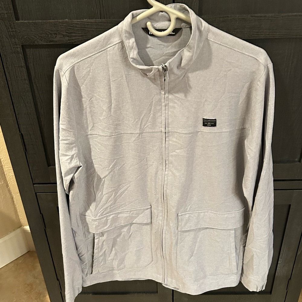 Travis Mathew Light Gray Zip-Up Sweater